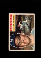1956 Topps #040 Bob Turley EX  NEW YORK YANKEES White Back  no creases